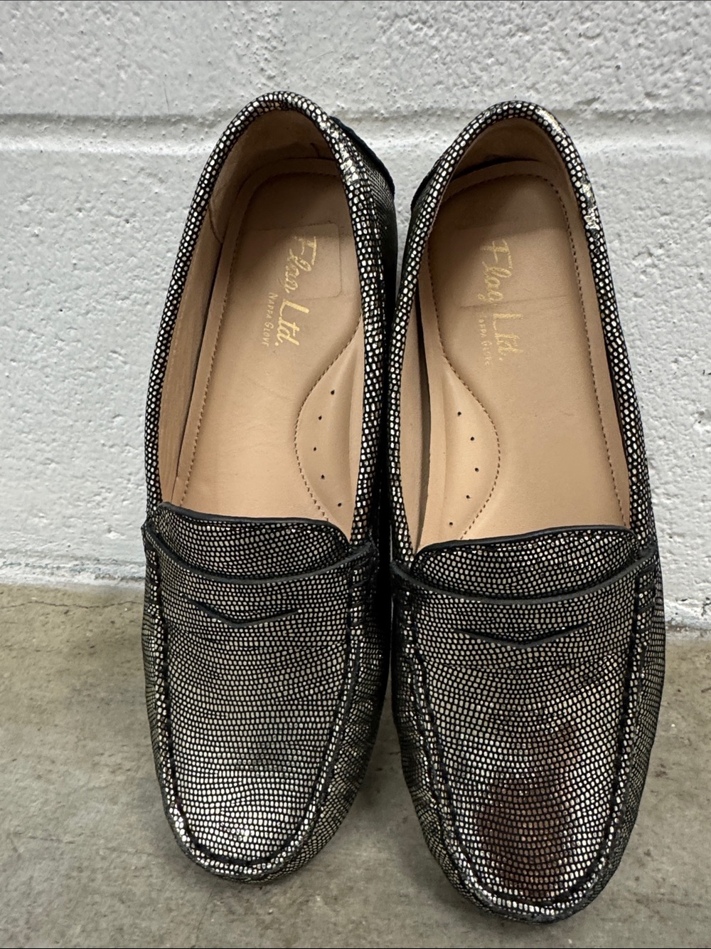Flag Ltd Metallic Silver Loafers - Women's Slip-On Comfort Flats